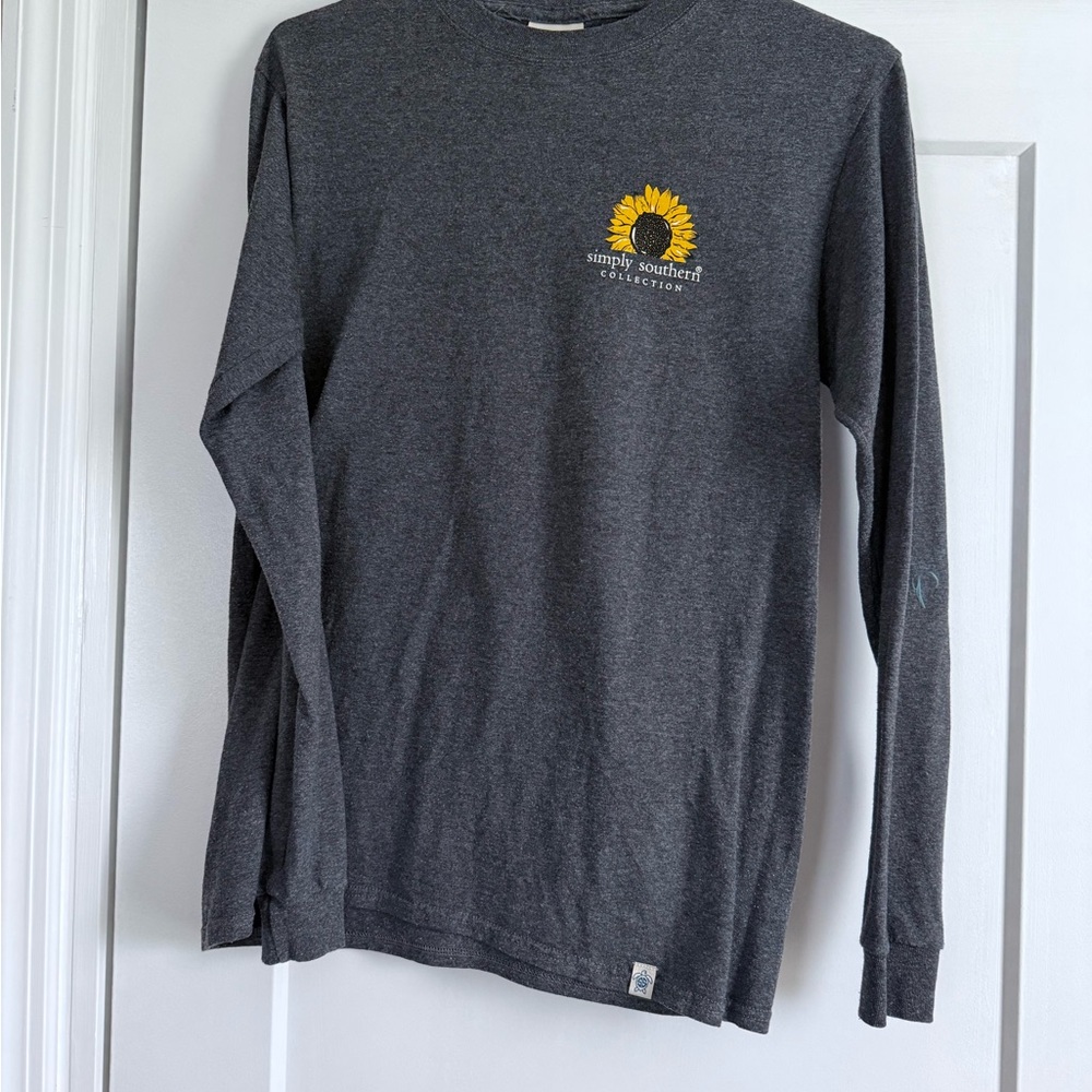 Simply Southern Charcoal Heather Long Sleeve Tee